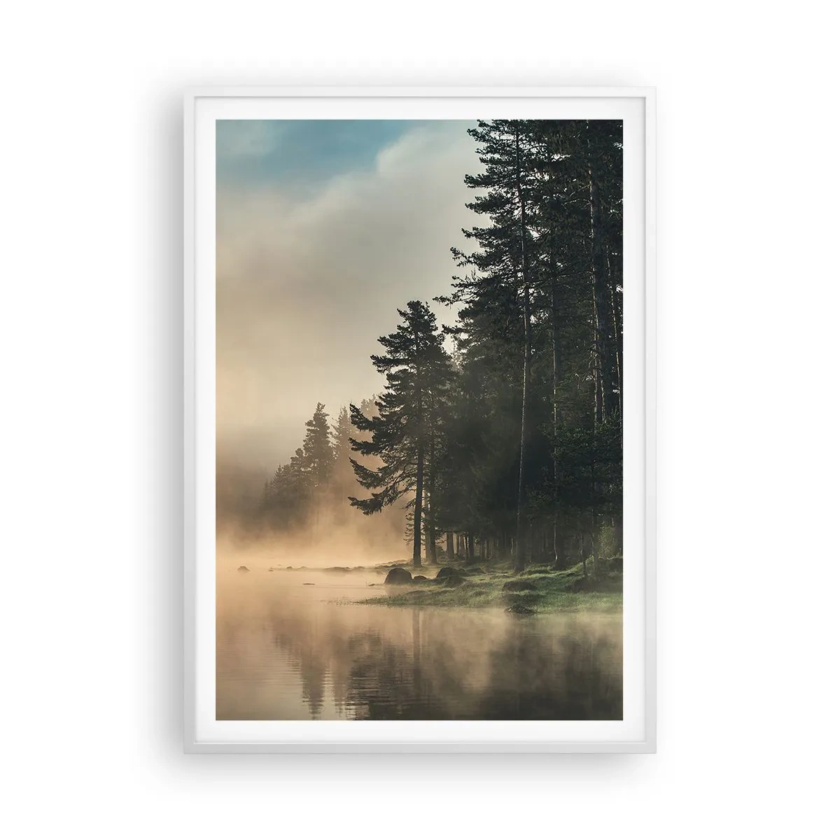 Poster in einem weißen Rahmen - Die Geburt des Tages - 70x100 cm