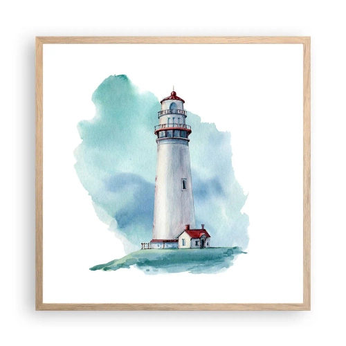 Poster in einem Rahmen aus heller Eiche - Sanfte Schwester vom Blau - 60x60 cm