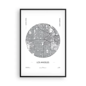Poster in einem schwarzem Rahmen - Anatomie von Los Angeles - 61x91 cm
