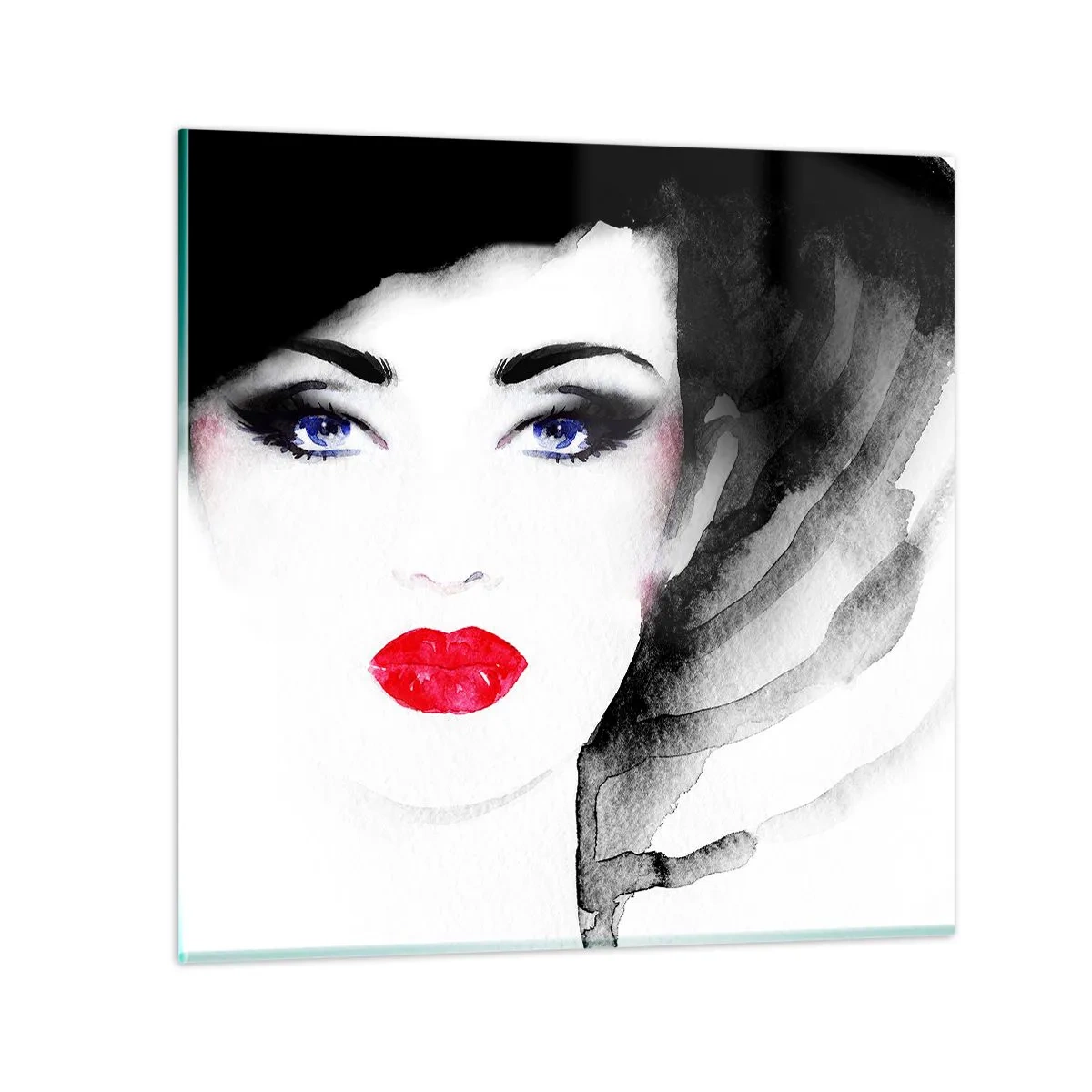 Glasbild - Bild auf glas - Er drückt zurück und ruft an - 30x30 cm