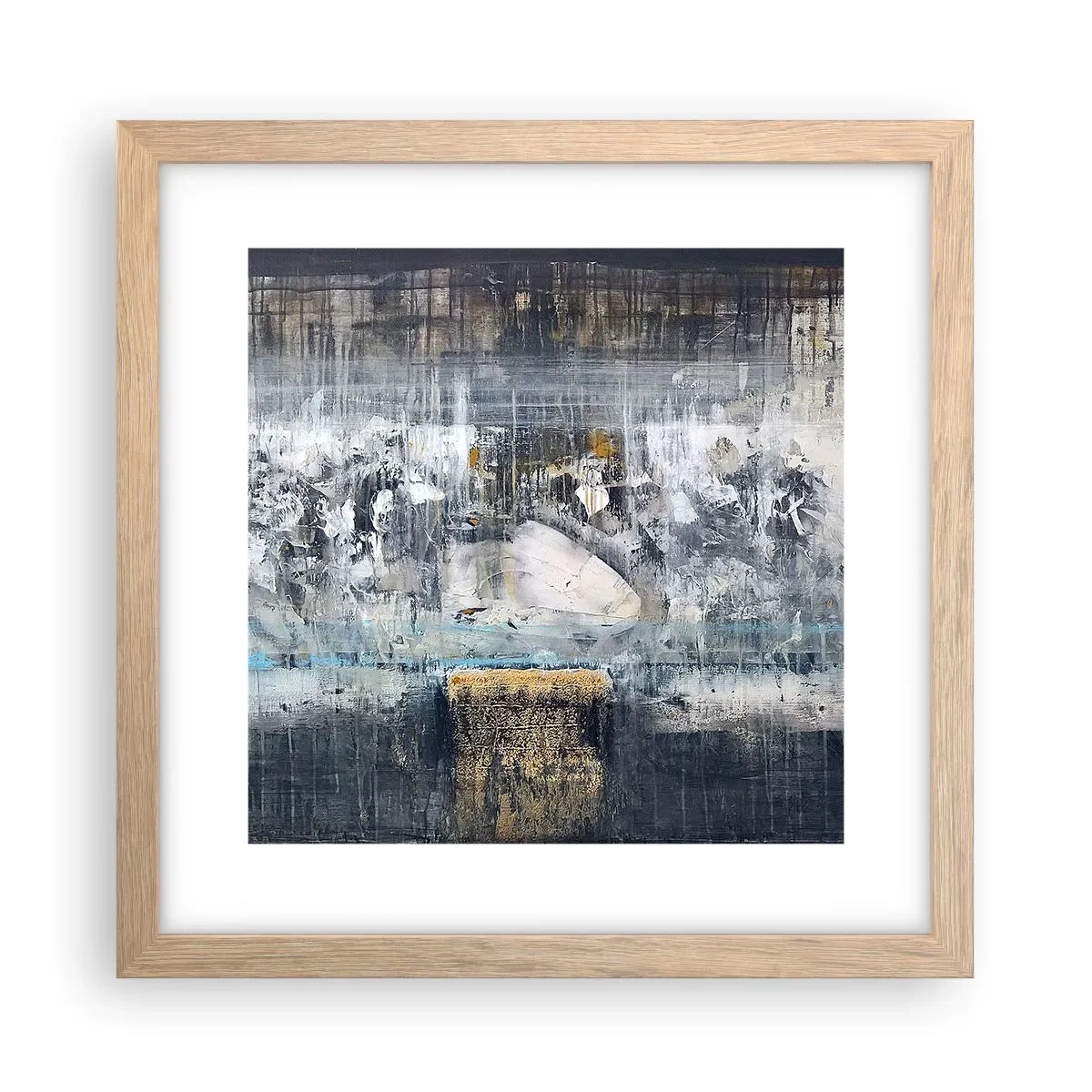Poster in einem Rahmen aus heller Eiche - Wie auf Eis, wie nach Dezember - 30x30 cm