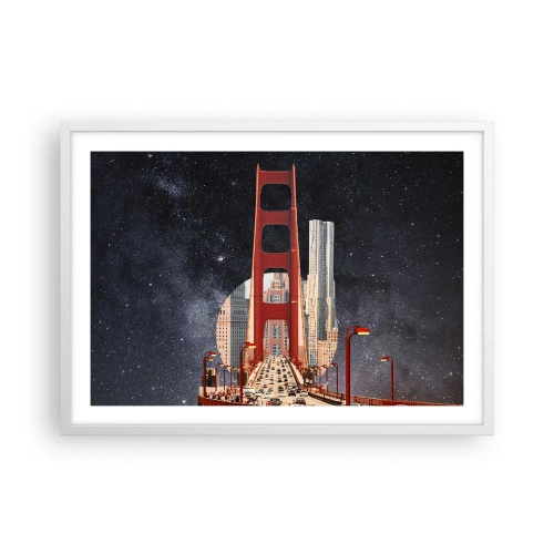 Poster in einem weißen Rahmen - Immer im Mittelpunkt - 70x50 cm