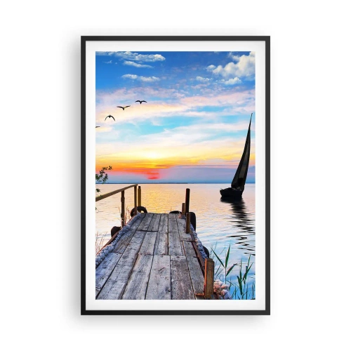 Poster in einem schwarzem Rahmen - Guten Abend - 61x91 cm