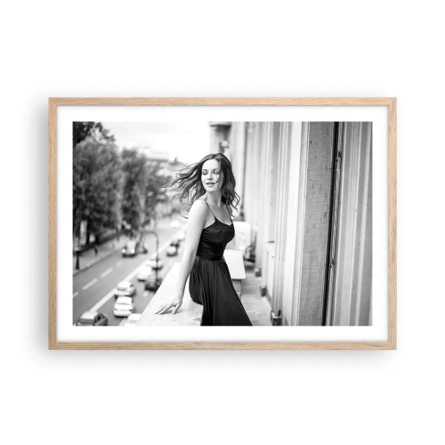 Poster in einem Rahmen aus heller Eiche - Bestimmt ein Pariser - 70x50 cm
