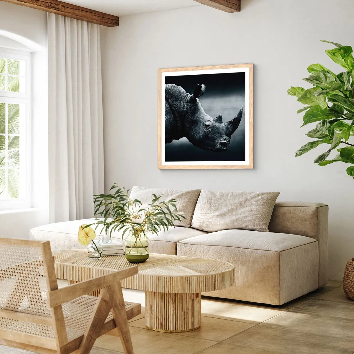Poster in einem Rahmen aus heller Eiche - Richtiges Profil - 40x40 cm