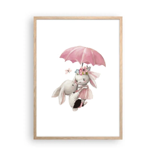 Poster in einem Rahmen aus heller Eiche - Das ist eben Liebe - 50x70 cm