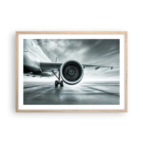 Poster in einem Rahmen aus heller Eiche - Die Macht ist da! - 70x50 cm