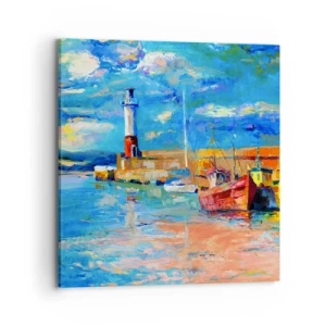 Bild auf Leinwand - Leinwandbild - Ein Nachmittag in der Regenbogenbucht - 70x70 cm