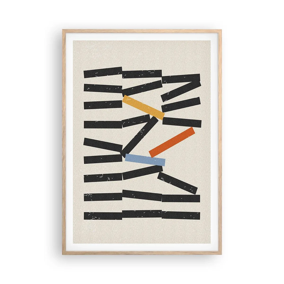 Poster in einem Rahmen aus heller Eiche - Domino – Komposition - 70x100 cm