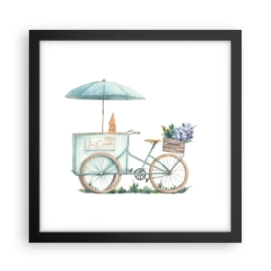 Poster in einem schwarzem Rahmen - Süße Erinnerung an den Sommer - 30x30 cm