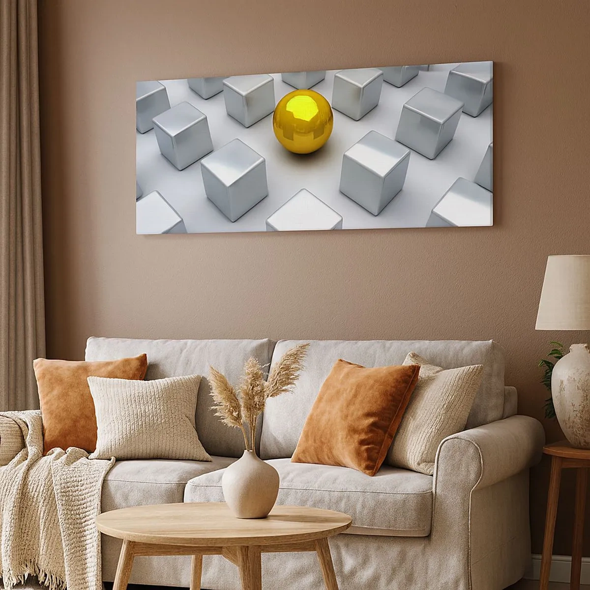 Bild auf Leinwand - Leinwandbild - Warum ich? Geometrische Zusammensetzung - 100x40 cm