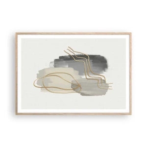 Poster in einem Rahmen aus heller Eiche - Dauer und Bewegung - 100x70 cm