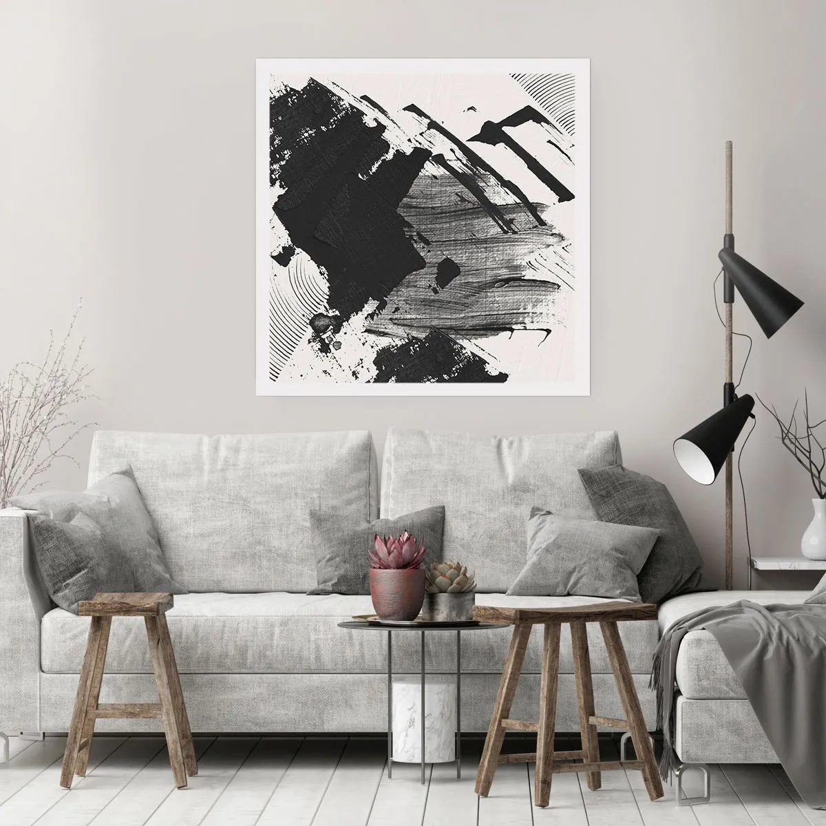 Poster - Abstraktion – Ausdruck von Schwarz - 60x60 cm