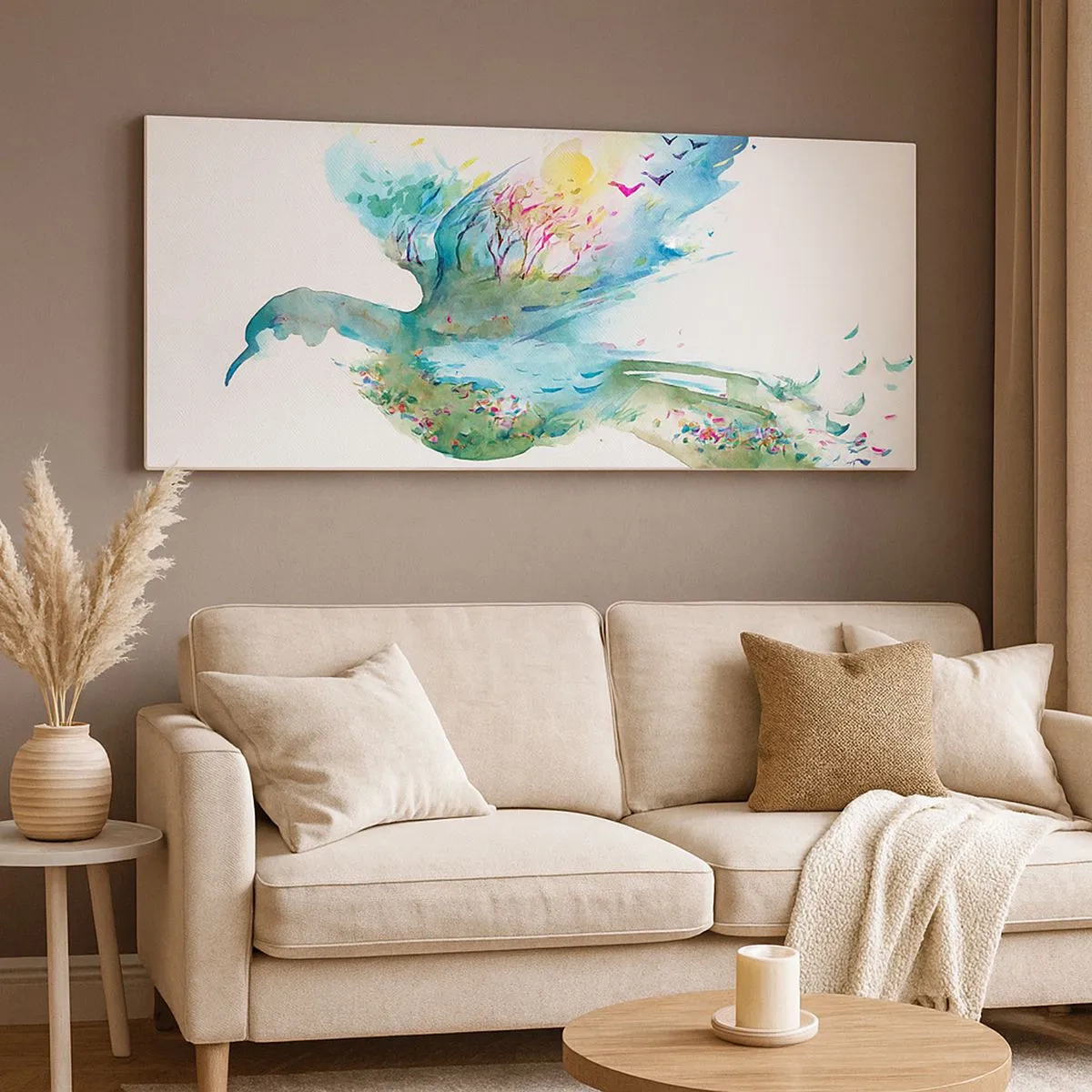 Bild auf Leinwand - Leinwandbild - Auf den Flügeln der Natur - 100x40 cm