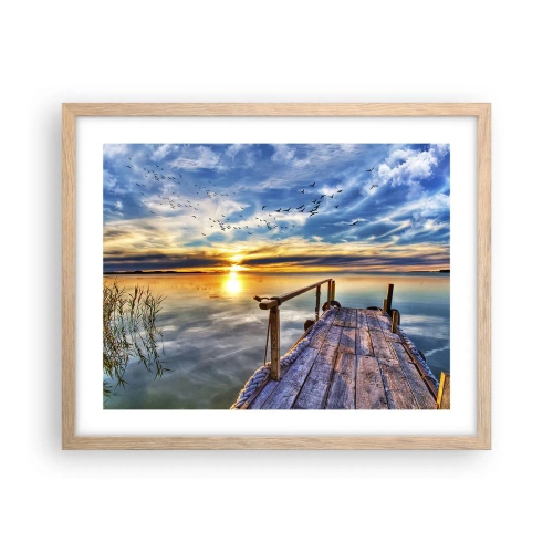 Poster in einem Rahmen aus heller Eiche - Der Wind geht zur Ruhe - 50x40 cm