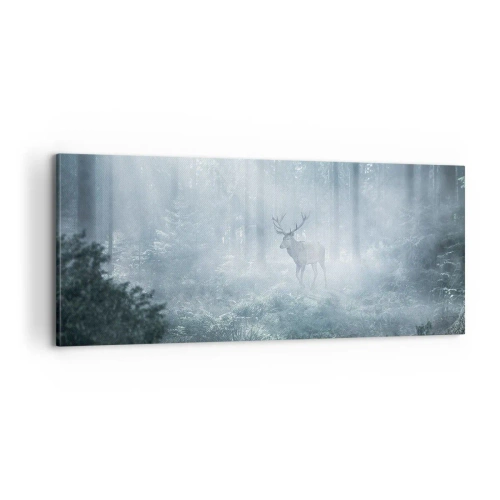 Bild auf Leinwand - Leinwandbild - Morgenvisite auf dem Grundstück - 100x40 cm