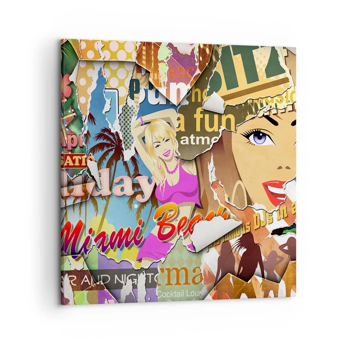 Bild auf Leinwand - Leinwandbild - Sommer Rückblicke - 50x50 cm