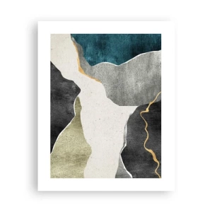 Poster - Mosaikkomposition mit Goldfaden - 40x50 cm