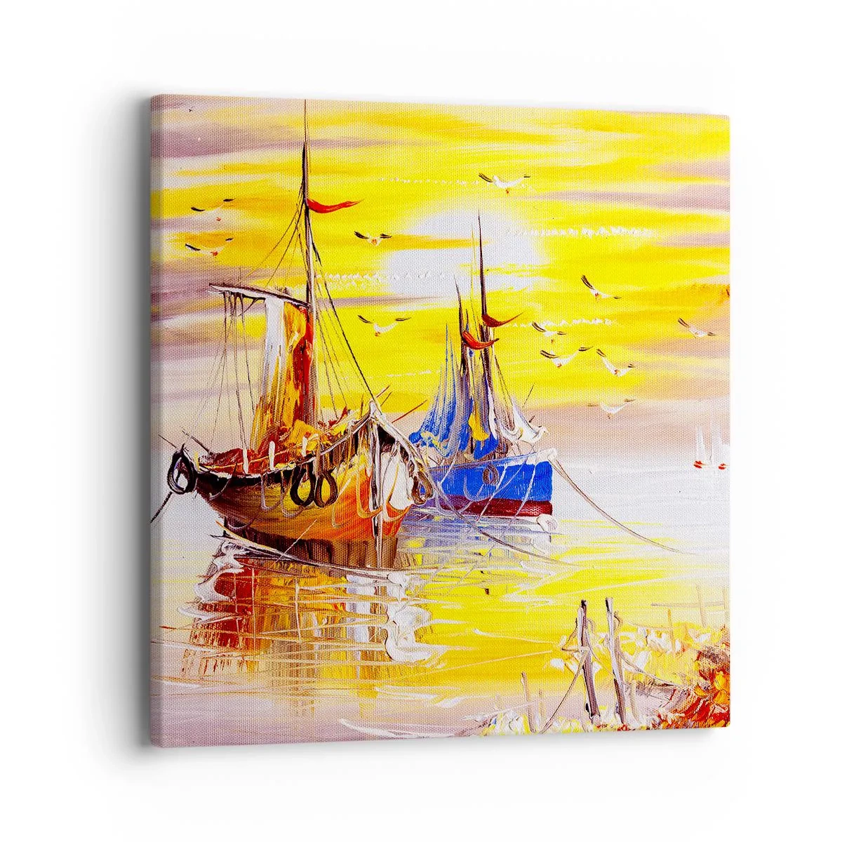 Bild auf Leinwand - Leinwandbild - Eine wohlverdiente Pause im Hafen - 40x40 cm
