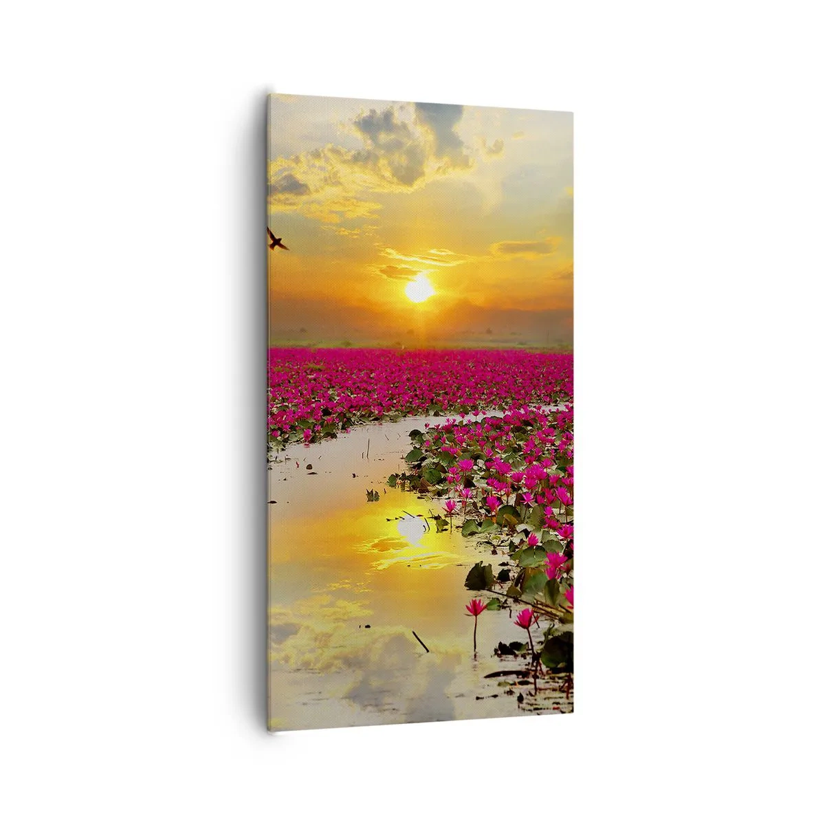 Bild auf Leinwand - Leinwandbild - Das geheime Leben des Sees - 65x120 cm