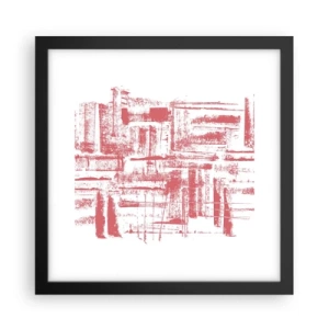 Poster in einem schwarzem Rahmen - Die rote Stadt - 30x30 cm