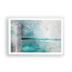 Poster in einem weißen Rahmen - Horizontal in Blau - 91x61 cm