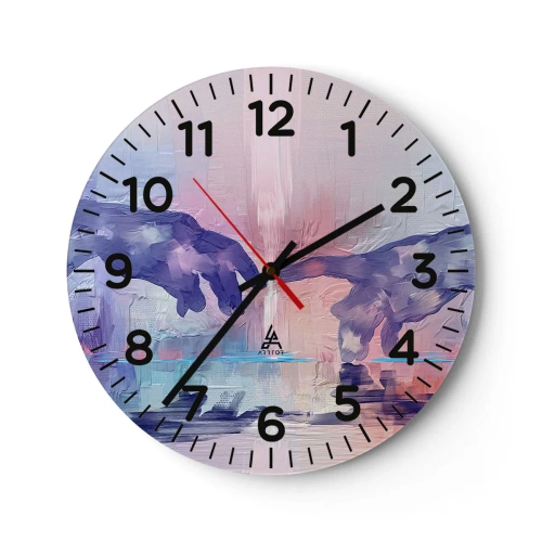Wanduhr - Glasuhr - Göttlicher Funke des Lebens - 40x40 cm
