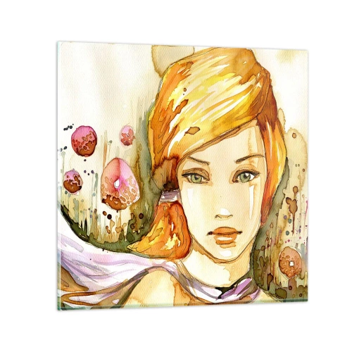 Glasbild - Bild auf glas - Ein smaragdgrüner Look, der die Wut beruhigt - 50x50 cm