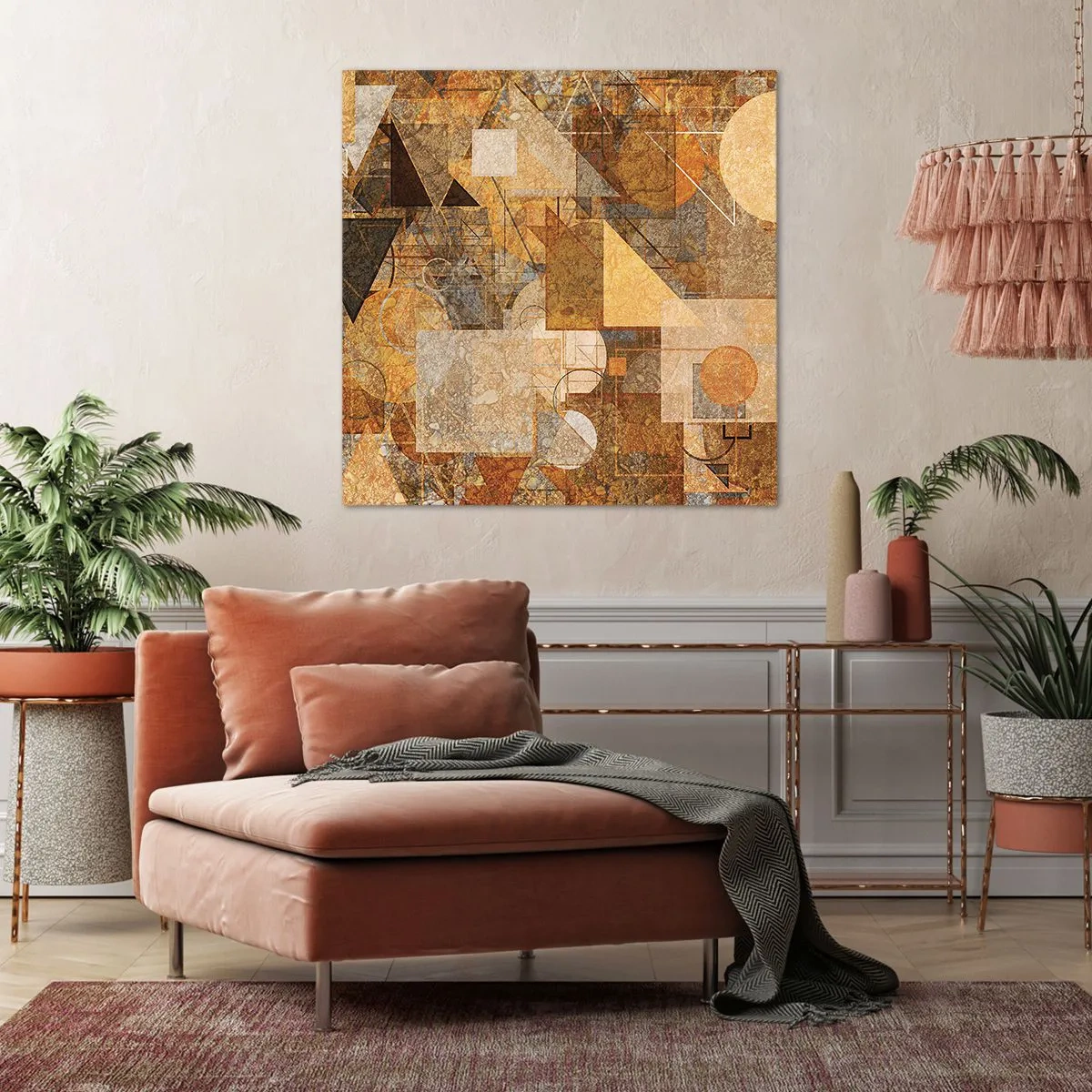 Bild auf Leinwand - Leinwandbild - Eine kubistische Studie aus Bronze - 30x30 cm