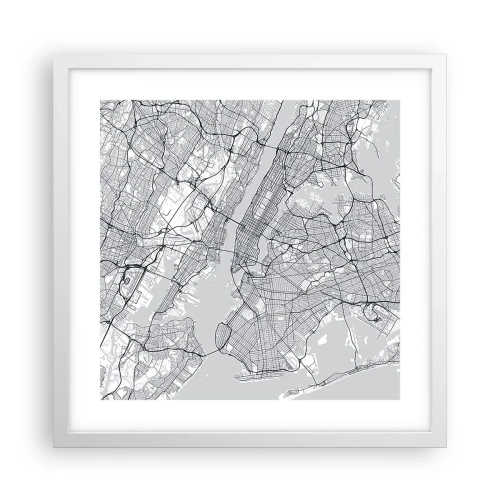 Poster in einem weißen Rahmen - Die Anatomie einer Metropole - 40x40 cm