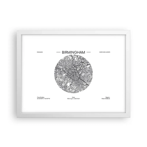 Poster in einem weißen Rahmen - Anatomie von Birmingham - 40x30 cm