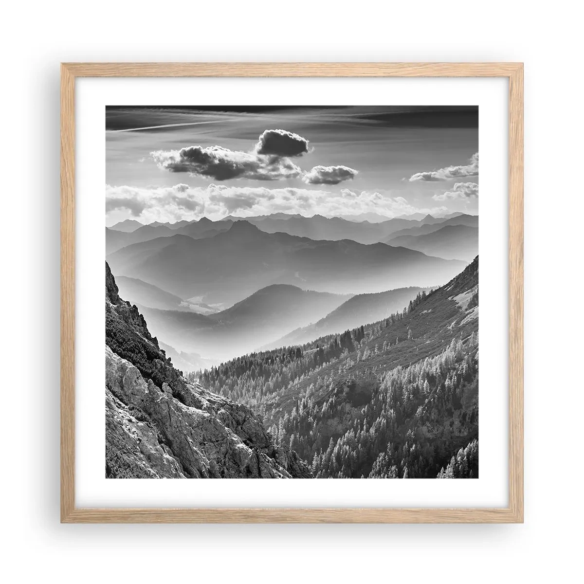 Poster in einem Rahmen aus heller Eiche - Bis zum Horizont - 50x50 cm