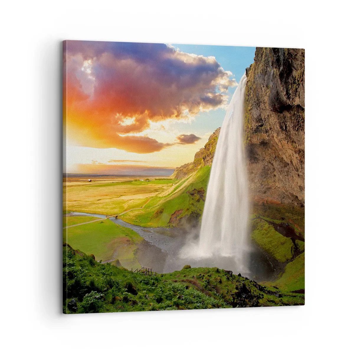 Bild auf Leinwand - Leinwandbild - Die Fülle des isländischen Sommers - 60x60 cm