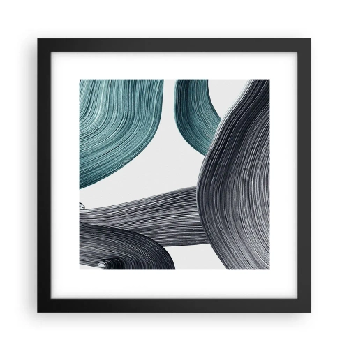 Poster in einem schwarzem Rahmen - Smaragdgrüne und schwarze Pfade - 30x30 cm