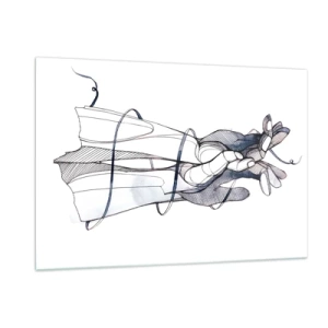 Glasbild - Bild auf glas - Künstlerische Darstellung einer Hand, die eine Blume hält - 120x80cm - Touch-Studie - Moderne Wanddekoration für Wohnzimmer und Schlafzimmer ARTTOR