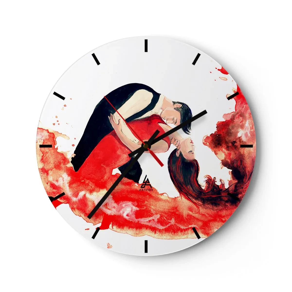 Wanduhr - Glasuhr - Tango - eine sinnliche Welle - 40x40 cm