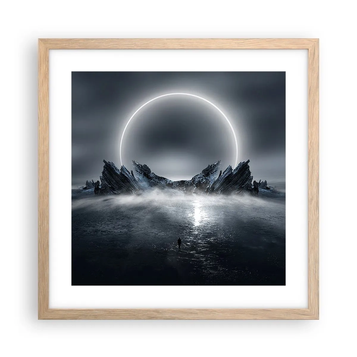 Poster in einem Rahmen aus heller Eiche - Ende der Geschichte - 40x40 cm