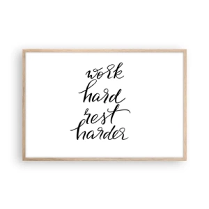 Poster in einem Rahmen aus heller Eiche - Lebensbalance - 91x61 cm