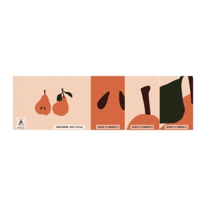 Fototapeten Muster Selbstklebend Deluxe Sticker - Pure Süße - Birne, Obst, Minimalistisch - 100x30 cm