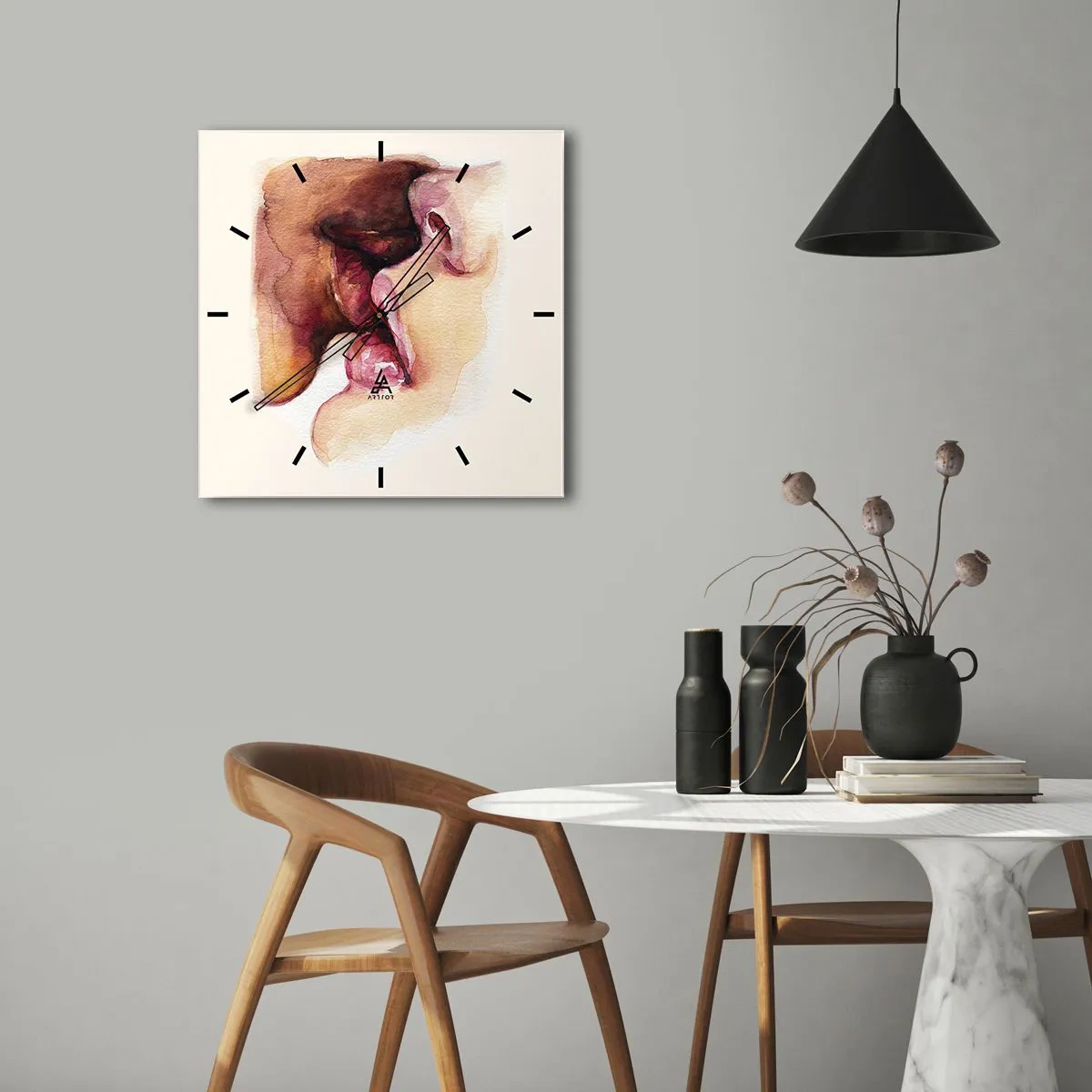 Wanduhr - Glasuhr - Wie Tag und Nacht, Erde und Himmel - 30x30 cm