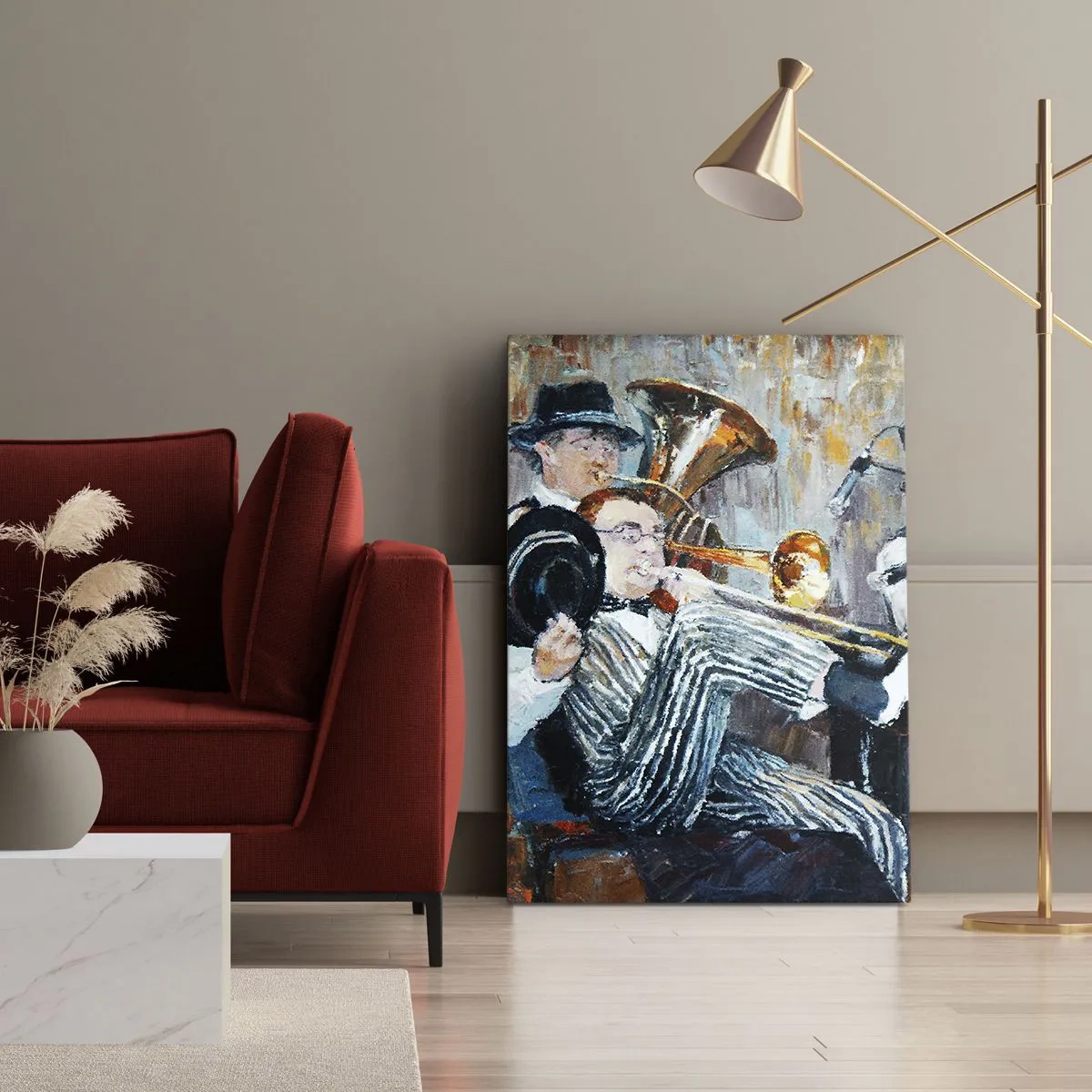 Bild auf Leinwand - Leinwandbild - Der ganze Jazz - 55x100 cm