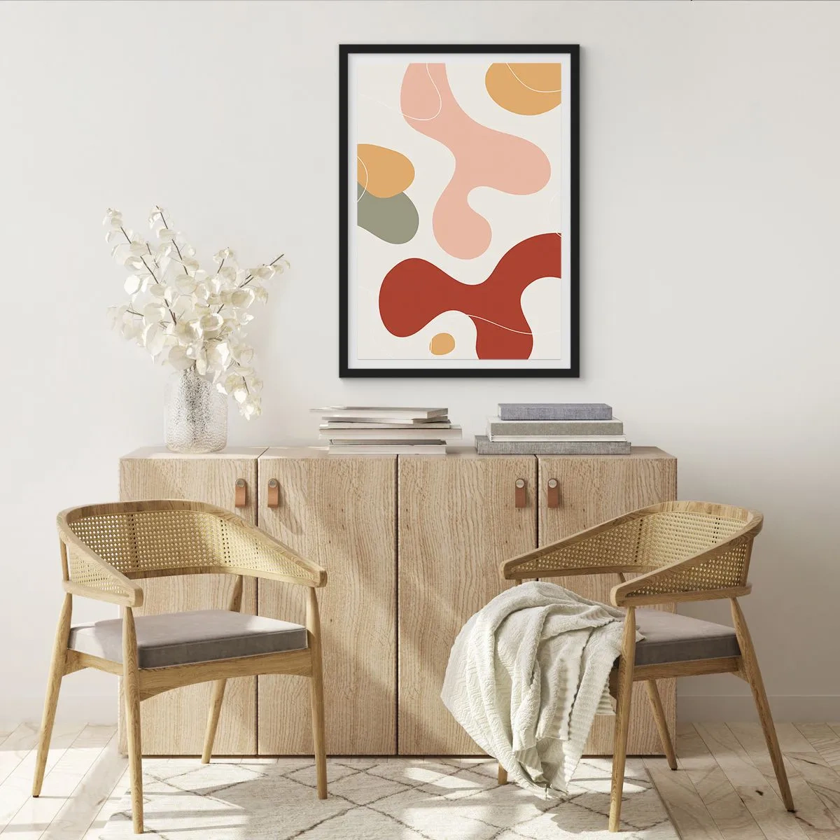 Poster in einem schwarzem Rahmen - Kringel oder Schnörkel? - 40x50 cm