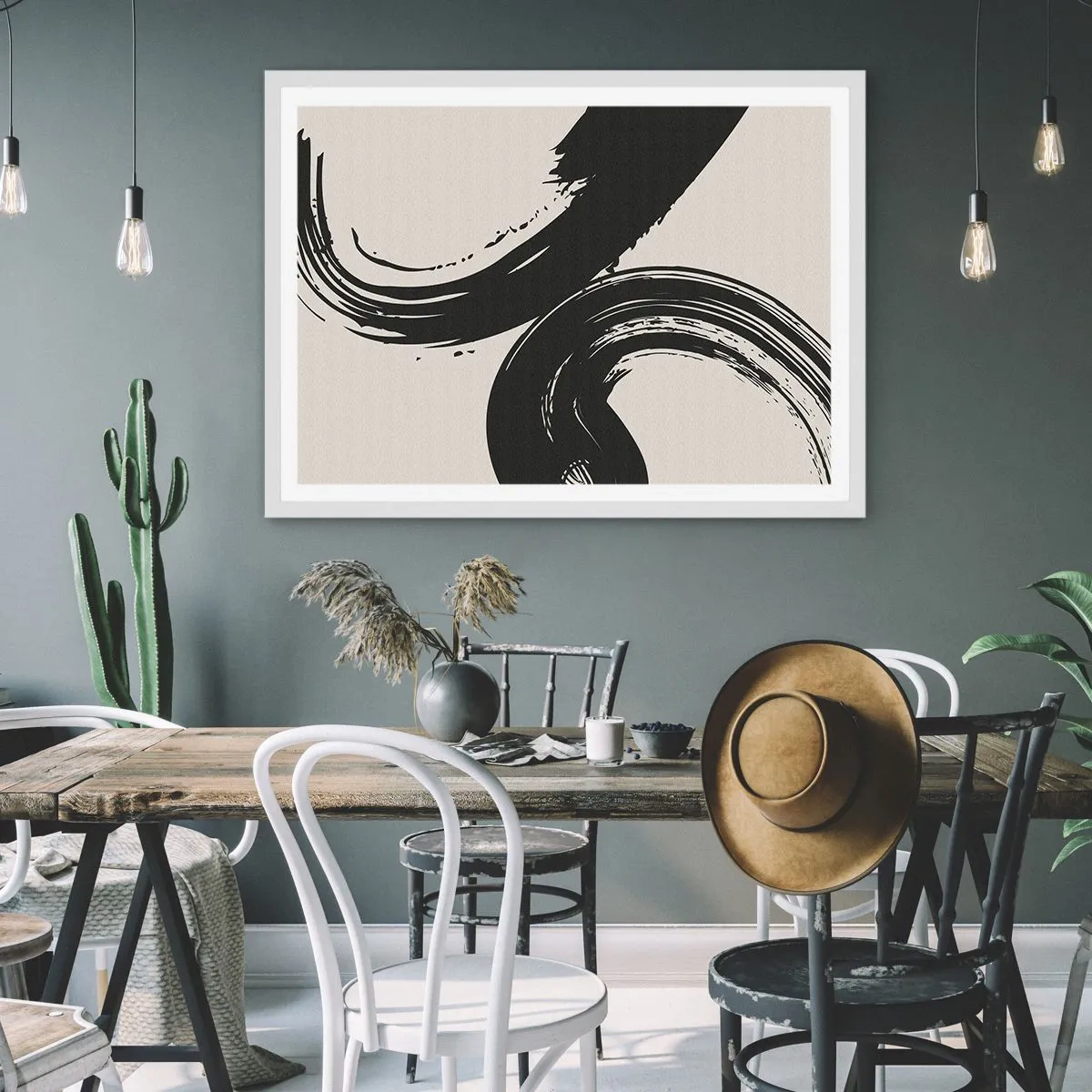 Poster in einem weißen Rahmen - Ausladend und kreisförmig - 70x50 cm