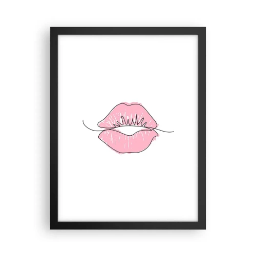 Poster in einem schwarzem Rahmen - Bereit zum Küssen? - 30x40 cm