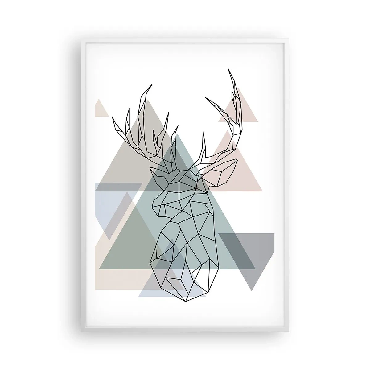 Poster in einem weißen Rahmen - In einem geometrischen Wald - 70x100 cm