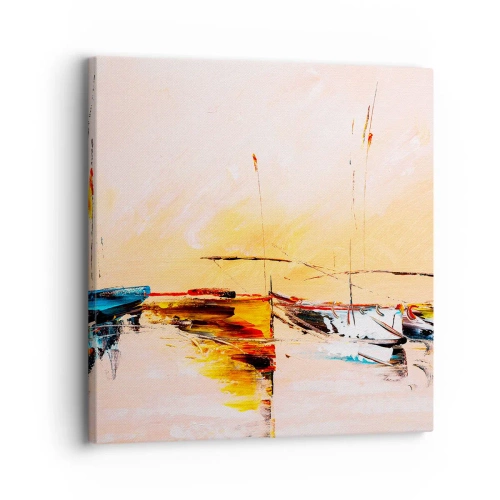 Bild auf Leinwand - Leinwandbild - Abend im Yachthafen - 30x30 cm