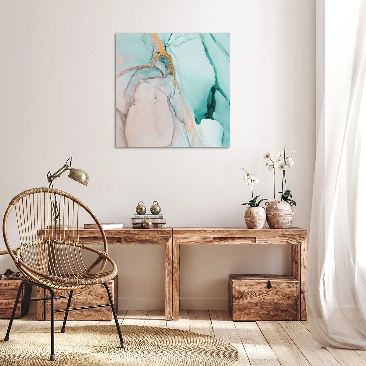 Bild auf Leinwand - Leinwandbild - Ein Tanz der Formen und Farben - 50x50 cm