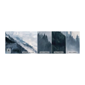 Fototapeten Muster Premium Canvas - Mystik der Berge - Landschaft, Berge, Wald - 100x30 cm