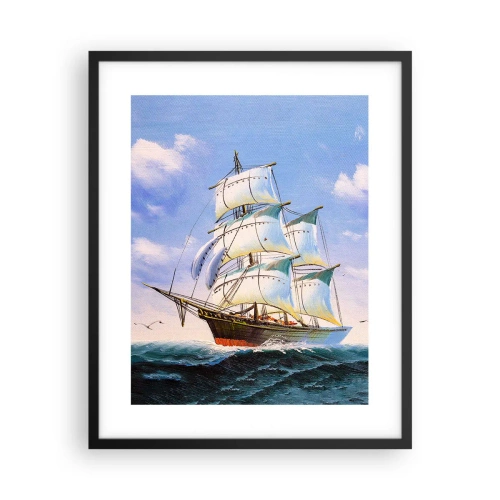 Poster in einem schwarzem Rahmen - Mit Stolz mit dem Wind - 40x50 cm