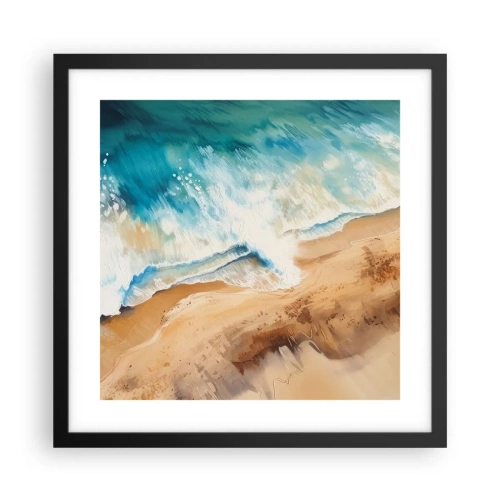 Poster in einem schwarzem Rahmen - Zurückkehrende Welle - 40x40 cm
